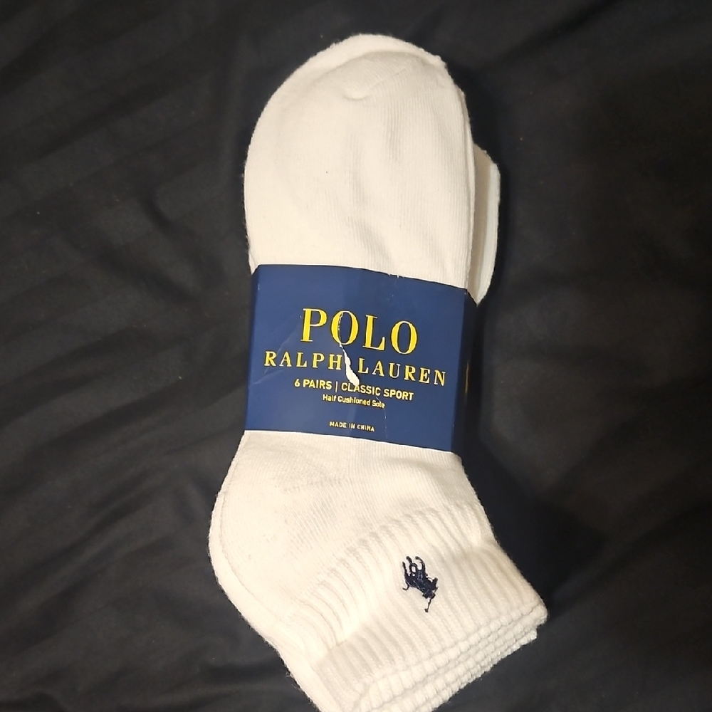 Polo by Ralph Lauren Men's Classic White Athletic Socks